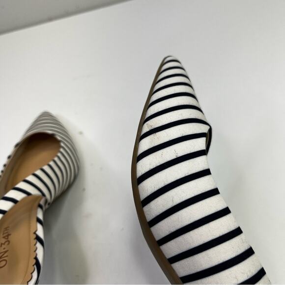 On 34th Monikaa Stripe Slingback Pump heels navy blue white - 8 - Picture 9 of 13